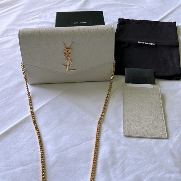 Saint Laurent YSL white uptown chain wallet bag leather - Picture 4 of 7